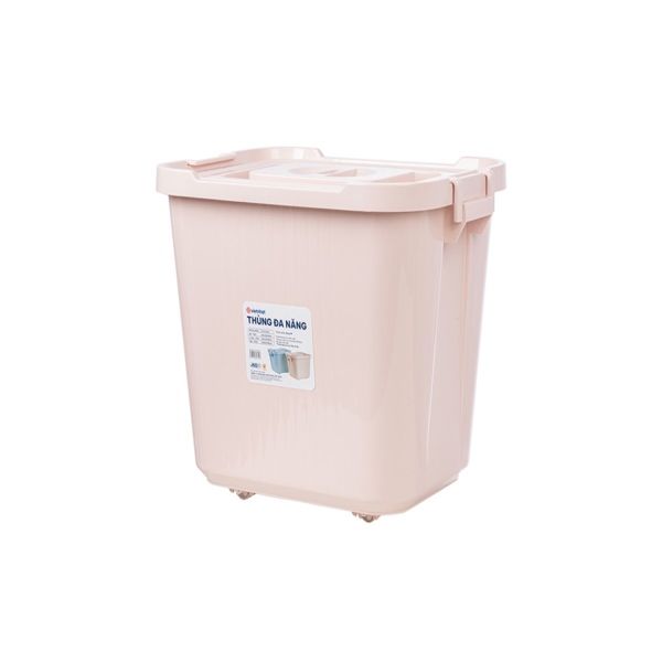 Thùng đa năng trung 35L nhựa VIỆT NHẬT có nắp đựng quần áo, gạo, đồ chơi bé