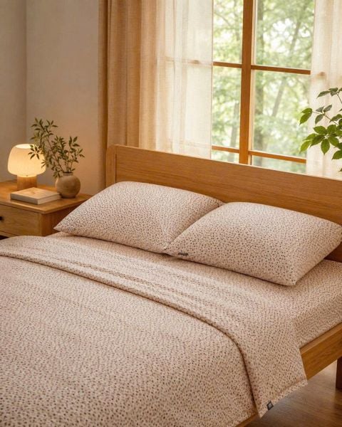 Bộ ga Microfiber mềm mịn kèm 2 vỏ gối
