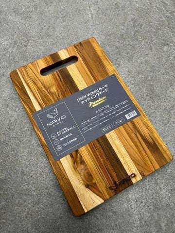 Thớt thái gỗ teak vân ngang hình chữ nhật