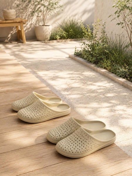 Dép SỰC đúc siêu bền có lỗ thoáng khí Comfy MÀU GHI VÀNG