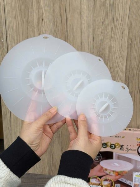 Set 3 nắp đậy thực phẩm silicone Kakusee Nhật Bản