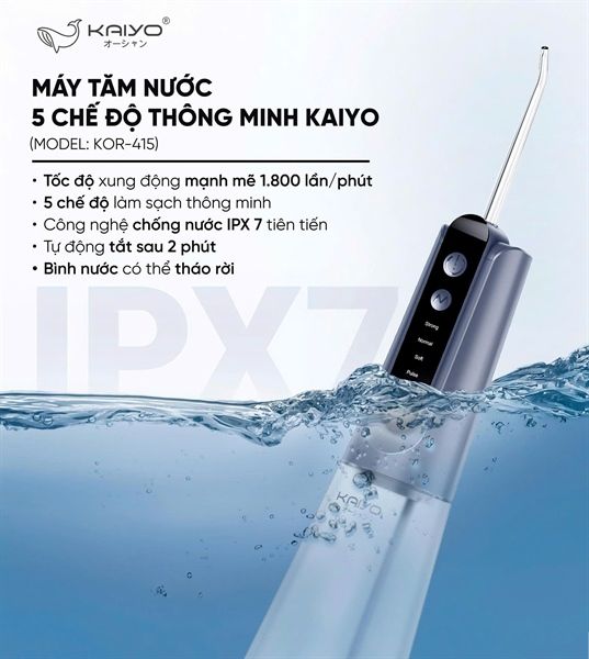 Máy tăm nước 5 chế độ thông minh Kaiyo Màu Xanh (Model: KOR-415)