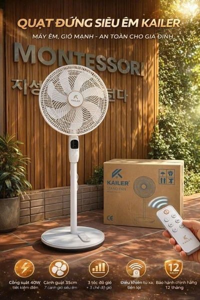 QUẠT ĐIỆN TỬ THÔNG MINH KAILER KL-0311 CÓ KÈM REMOTE