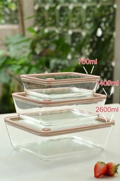 Hộp thủy tinh chịu nhiệt Borosilicate nắp thủy tinh Kaiyo