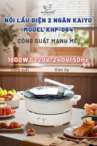Nồi lẩu điện 2 ngăn Kaiyo size 6L (mã KHP-064)