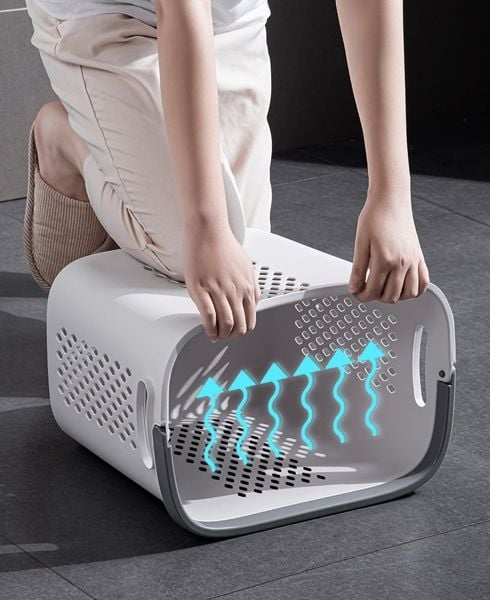 Giỏ nhựa Việt Nhật có quai xách gấp gọn, đựng quần áo, đồ chơi bé