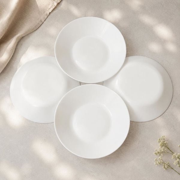 Set 4 đĩa sâu lòng opal Kaiyo KCT-5196 - size 23cm - thành cao 3.9cm