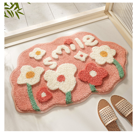 Thảm sợi siêu thấm bán nguyệt 45*75 cm