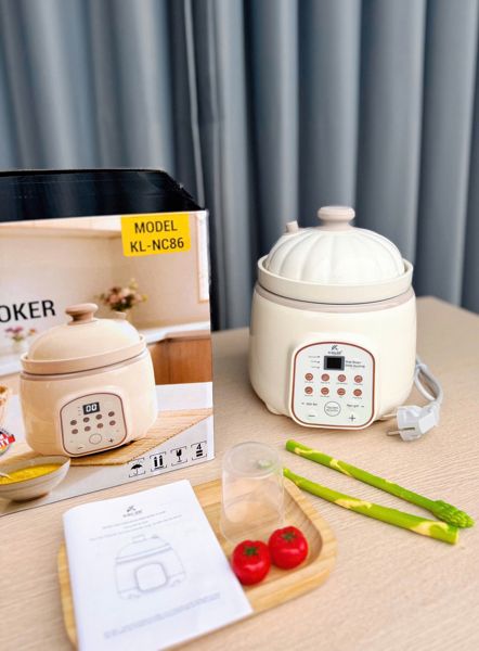 Nồi nấu cháo chậm, chưng yến 1L Kailer