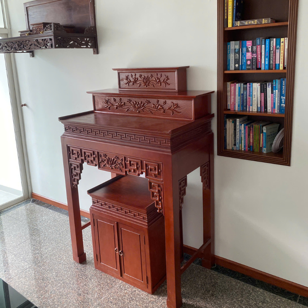  Bàn thờ đứng gia tiên gỗ sồi 3 tầng kèm tủ NH110 