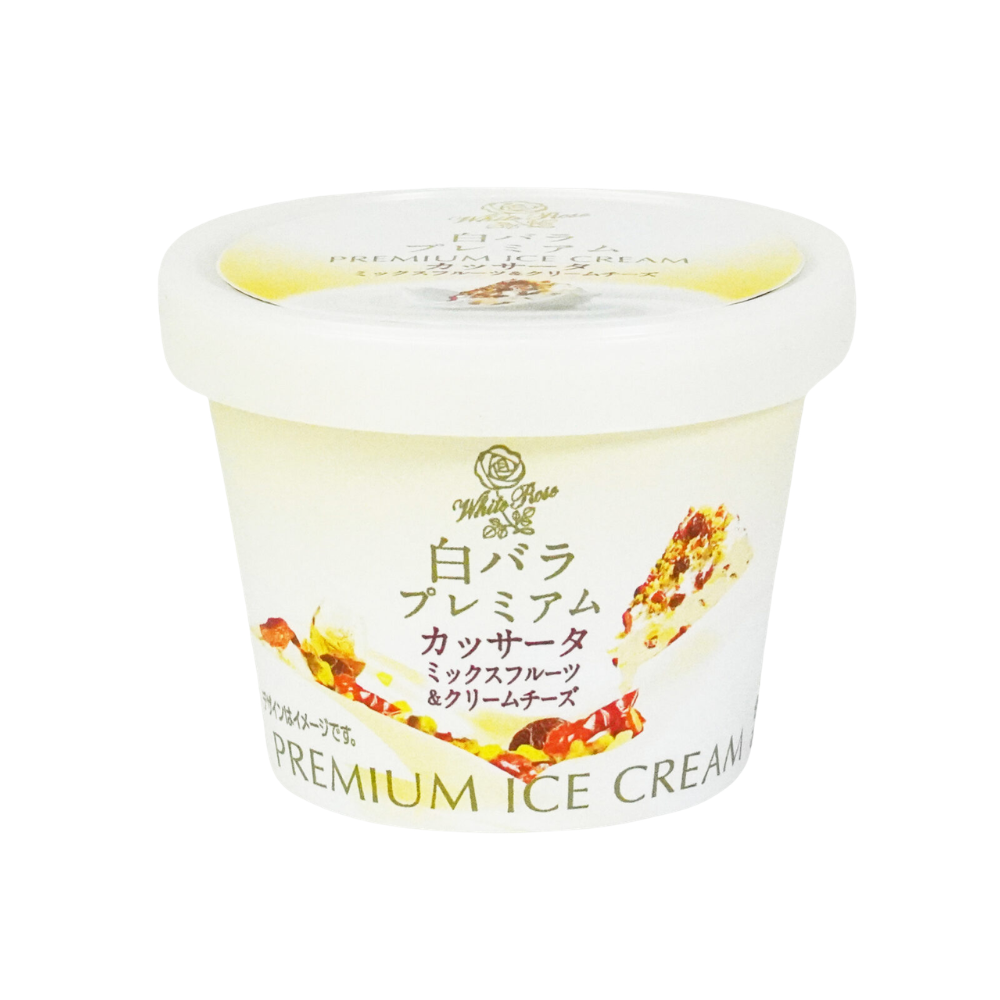 Kem Cassata Cao Cấp Vị Trái Cây & Kem Phô Mai「白バラプレミアム　カッサータ ミックスフルーツ＆クリームチーズ」