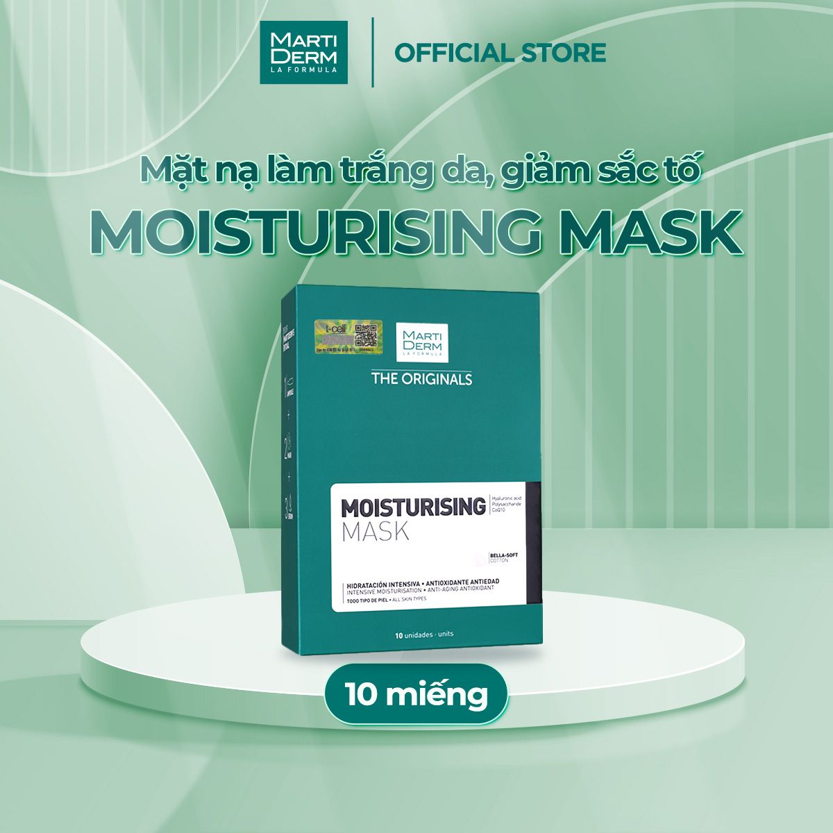  Mặt Nạ Dưỡng Ẩm Chuyên Sâu - MartiDerm The Originals Moisturising Mask (10 miếng) 