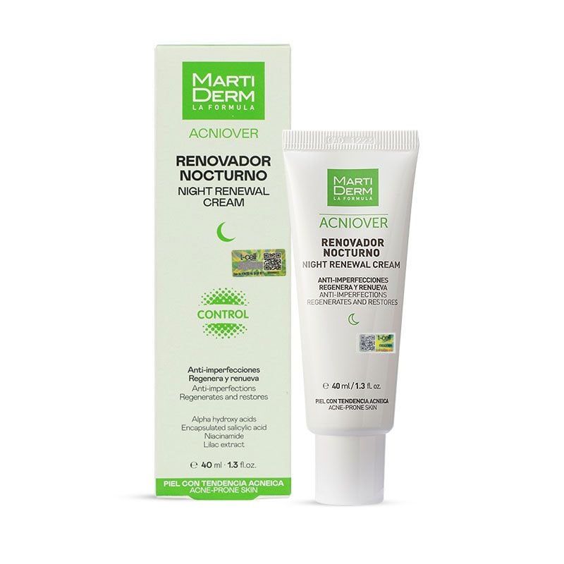  Kem Dưỡng Tái Tạo Ban Đêm Cho Da Dầu Mụn - MartiDerm Acniover Night Renewal Cream (40ml) 