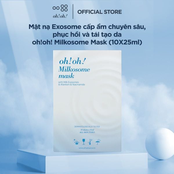  [MỚI RA MẮT] Mặt nạ Exosome cấp ẩm chuyên sâu, phục hồi và tái tạo da oh!oh! Milkosome Mask (with Milk Exosome, Allantoin & Niacinamide) 