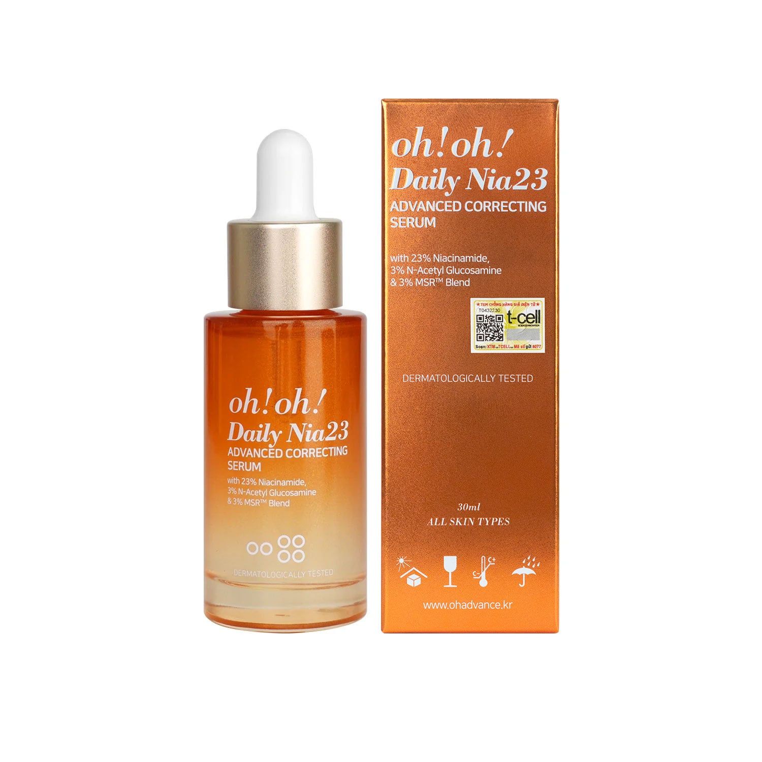  [MỚI RA MẮT] Tinh chất sửa chữa sắc tố chuyên sâu, sáng da & giảm thâm nám oh!oh! Daily Nia23 Advanced Correcting Serum (with 23% Niacinamide) (30ml) 