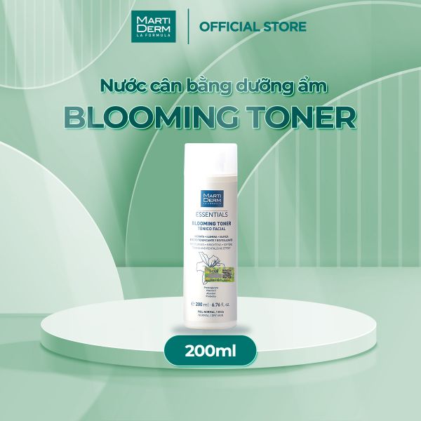  Nước Cân Bằng Dưỡng Ẩm Cho Da Thường Đến Khô - MartiDerm Essentials Blooming Toner (200ml) 