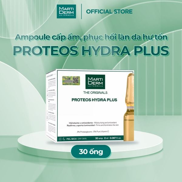  Ampoule Dưỡng Ẩm, Làm Săn Chắc & Ngừa Lão Hoá Da - MartiDerm The Originals Proteos Hydra Plus 