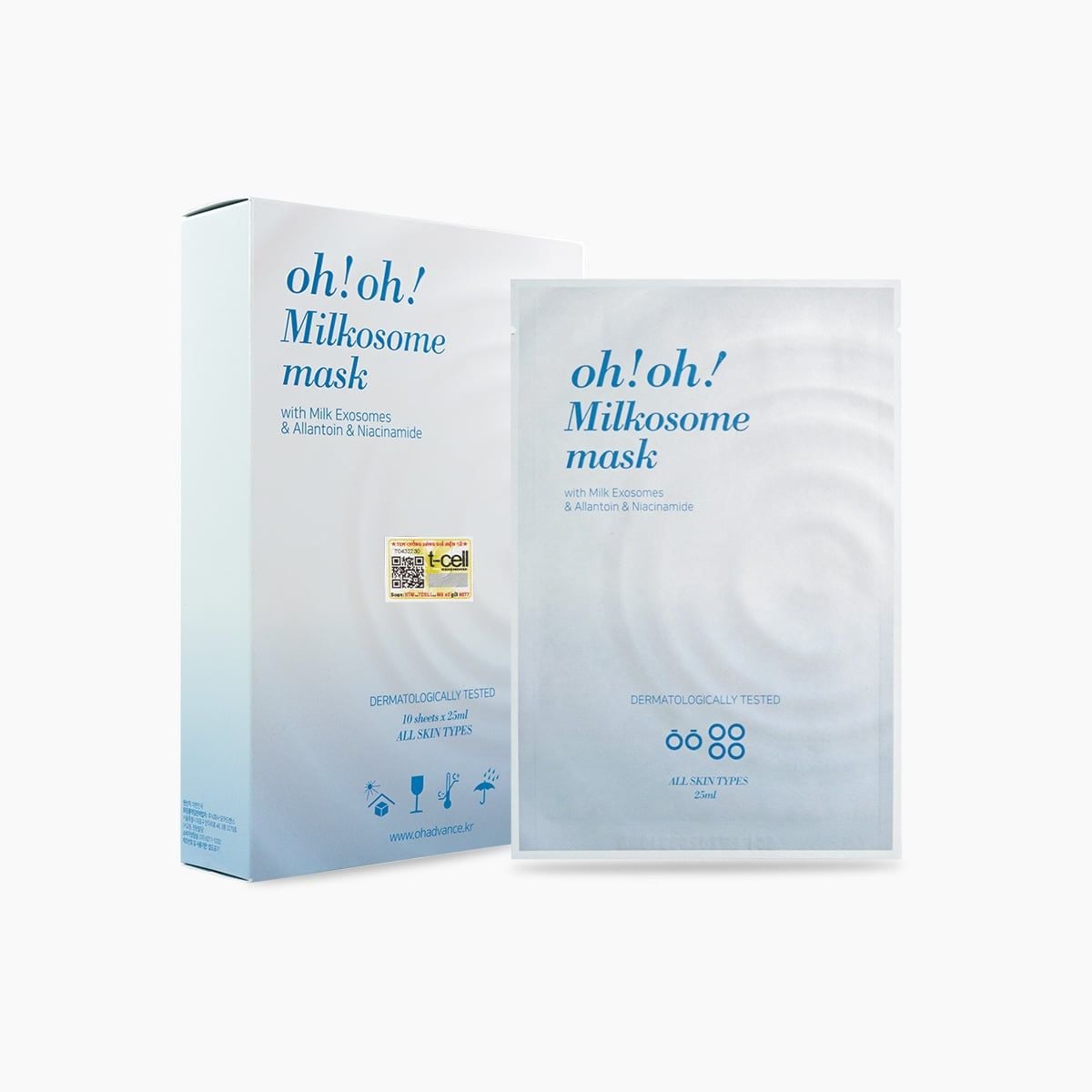  [MỚI RA MẮT] Mặt nạ Exosome cấp ẩm chuyên sâu, phục hồi và tái tạo da oh!oh! Milkosome Mask (with Milk Exosome, Allantoin & Niacinamide) 