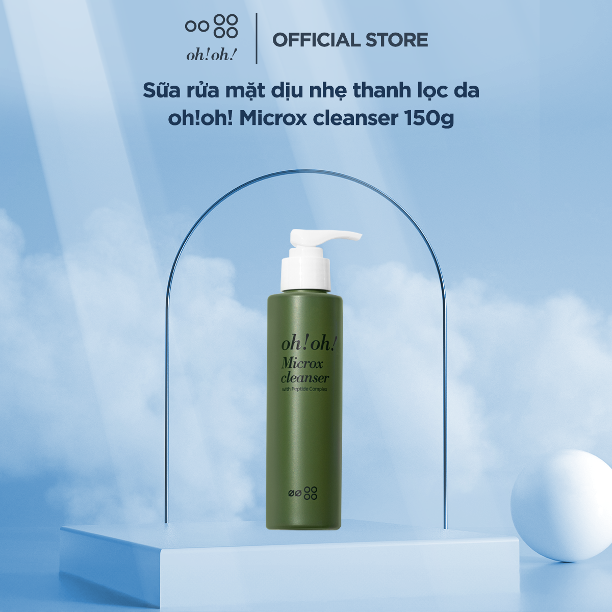  Sữa Rửa Mặt Detox Làm Sạch Sâu Cho Mọi Loại Da oh!oh! Microx Cleanser (with Peptide Complex) (150g) 