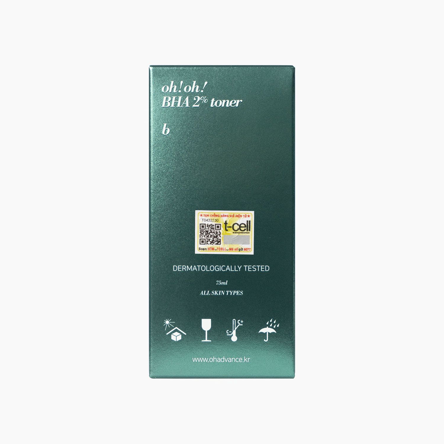  Nước Cân Bằng 2% BHA Tẩy Tế Bào Chết, Làm Sạch Sâu Da oh!oh! BHA 2% (Salicylic Acid) toner : b (75ml) 