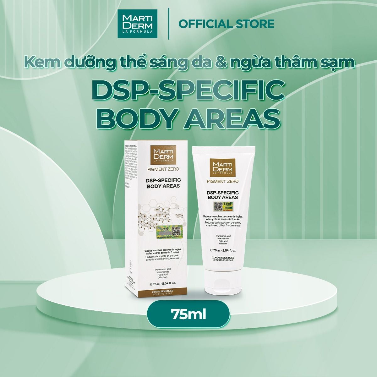  [MỚI RA MẮT] Kem dưỡng thể sáng da & ngừa thâm sạm chuyên sâu - MartiDerm DSP-Specific Body Areas (75ml) 