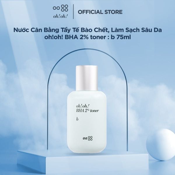  Nước Cân Bằng 2% BHA Tẩy Tế Bào Chết, Làm Sạch Sâu Da oh!oh! BHA 2% (Salicylic Acid) toner : b (75ml) 