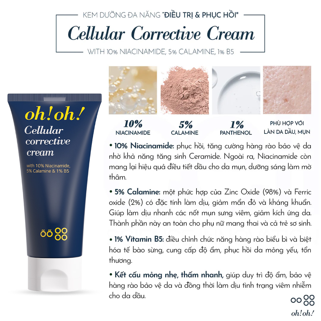 TINH CHẤT OH!OH! SKIN HEALTH SERUM LÀM SÁNG DA MỜ THÂM VỚI NIACINAMIDE VÀ CHIẾT XUẤT THẢO MỘC