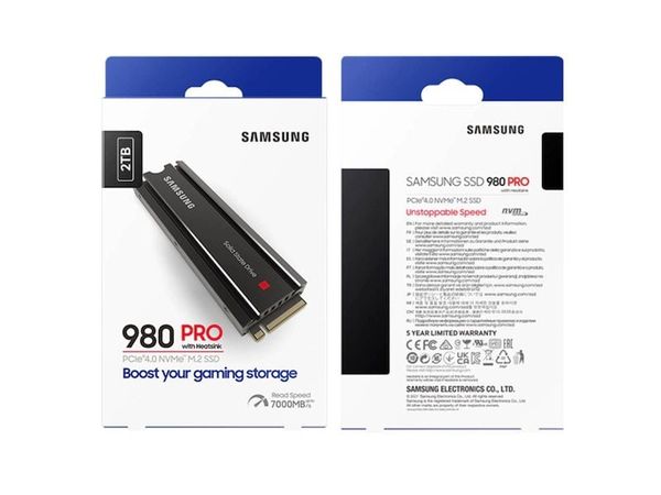 SSD 980 PRO Heatsink 2TB (7000MB/s - 5100MB/s, M2 Gen4)