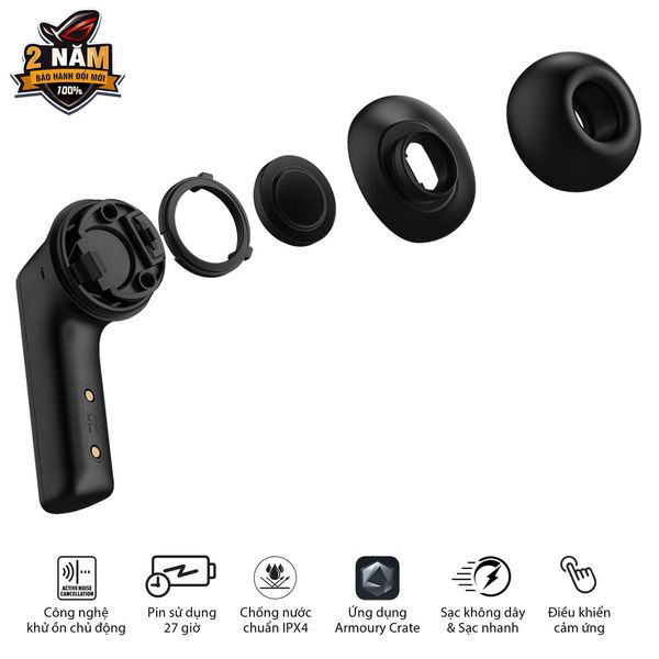 Tai nghe không có khung choàng đầu hiệu Asus ROG Cetra True Wireless
