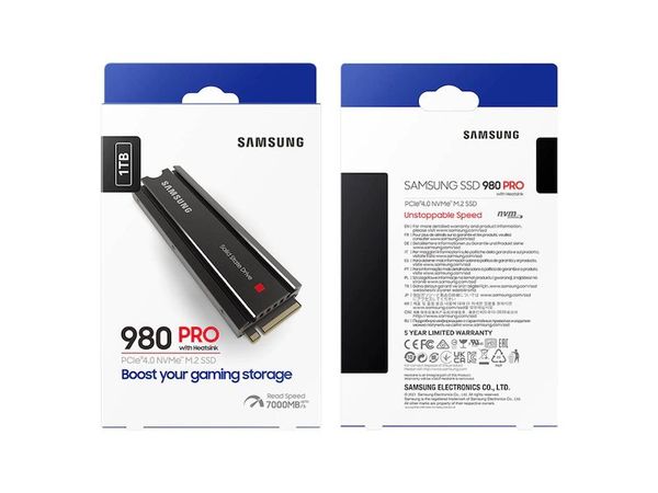 SSD 980 PRO Heatsink 1TB (7000MB/s - 5000MB/s, M2 Gen4)