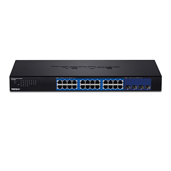 28-Port Web Smart Switch with 24 x Gigabit ports and 4 x 10G SFP+ slots