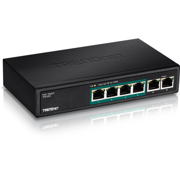 6-Port Fast Ethernet PoE+ Switch