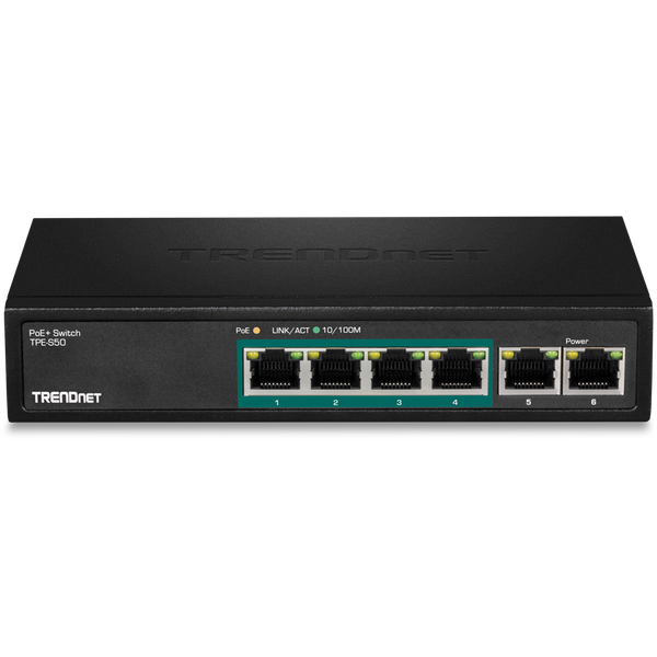 6-Port Fast Ethernet PoE+ Switch