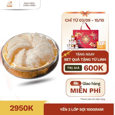 Yến tinh chế 2 lớp sợi SIÊU DẦY Nana Farm -  tặng kèm táo đỏ, đường phèn