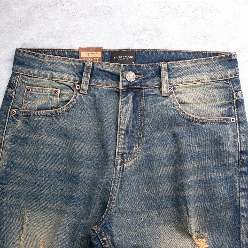 QUẦN JEAN RÁCH ÔM NHẸ JAVEN | 611 SLIM FIT | BLUE