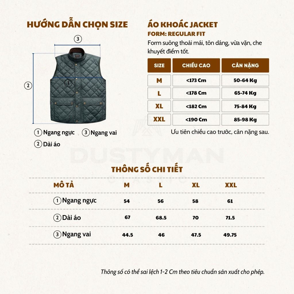 Áo Gile Nam Dustyman Beaton Regular Fit GL621