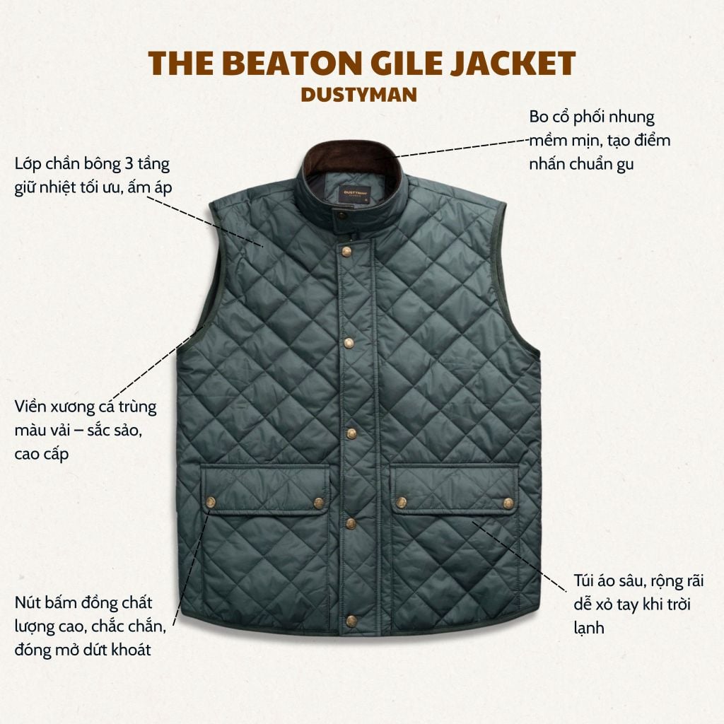 Áo Gile Nam Dustyman Beaton Regular Fit GL621
