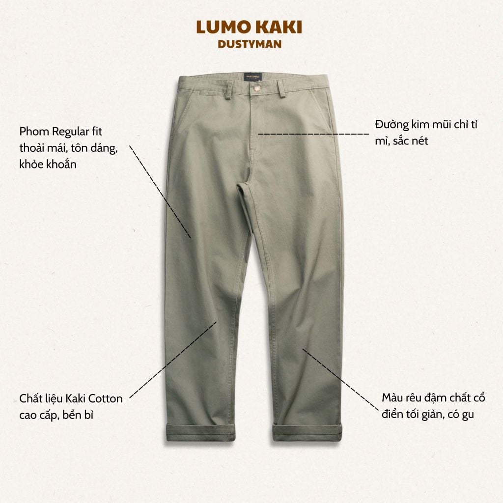 Quần Kaki Ống Đứng Nam Dustyman Lumo Straight K690