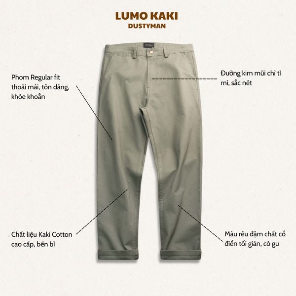  Quần Kaki Ống Đứng Nam Dustyman Lumo Straight K690 