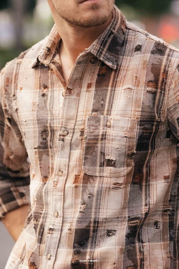 Áo Sơ Mi Nam Dustyman Torn Regular Fit S702