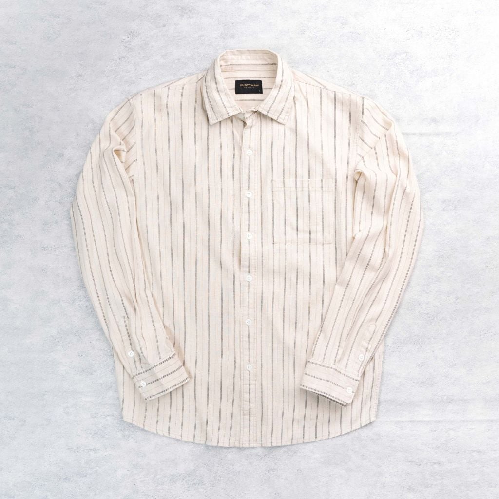 ÁO SƠ MI SỌC LINEN TƯNG DÀI TAY VIRON | REGULAR FIT