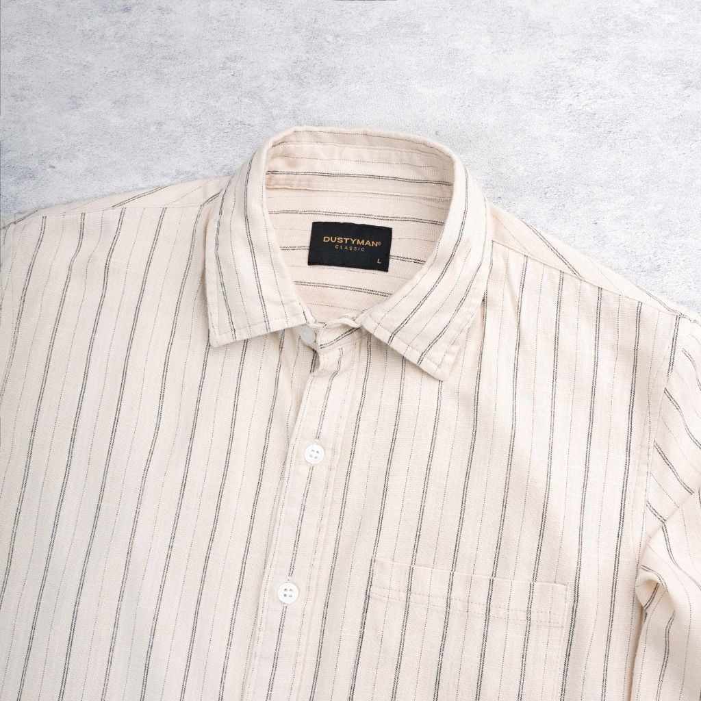 ÁO SƠ MI SỌC LINEN TƯNG DÀI TAY VIRON | REGULAR FIT