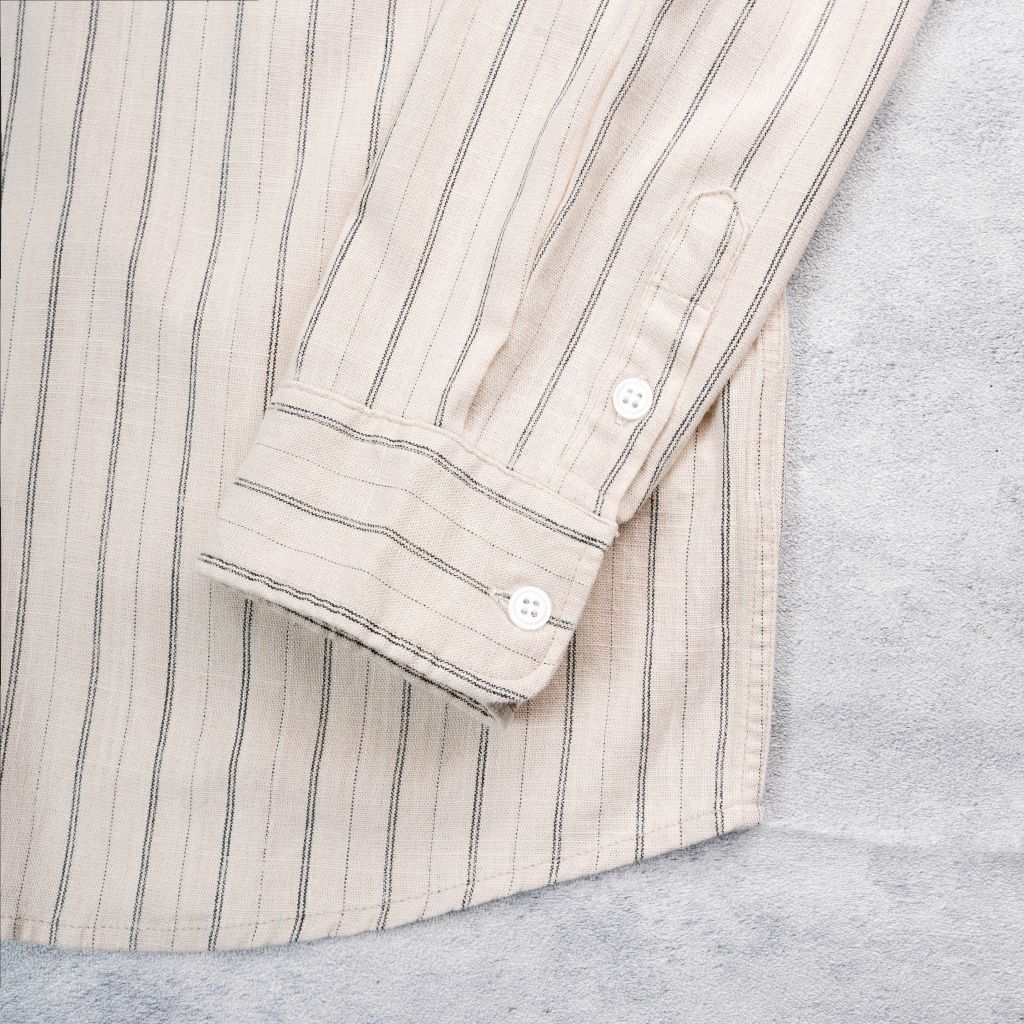 ÁO SƠ MI SỌC LINEN TƯNG DÀI TAY VIRON | REGULAR FIT