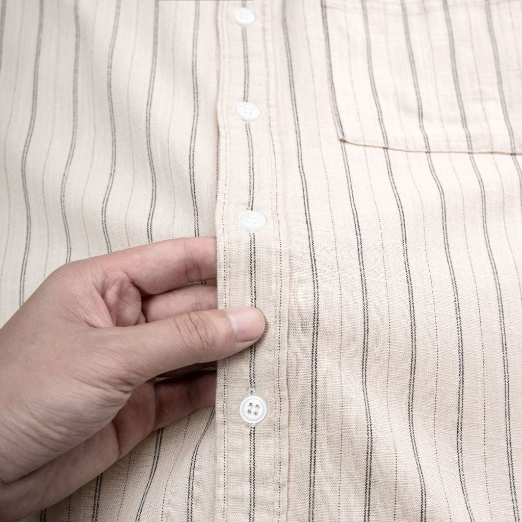 ÁO SƠ MI SỌC LINEN TƯNG DÀI TAY VIRON | REGULAR FIT