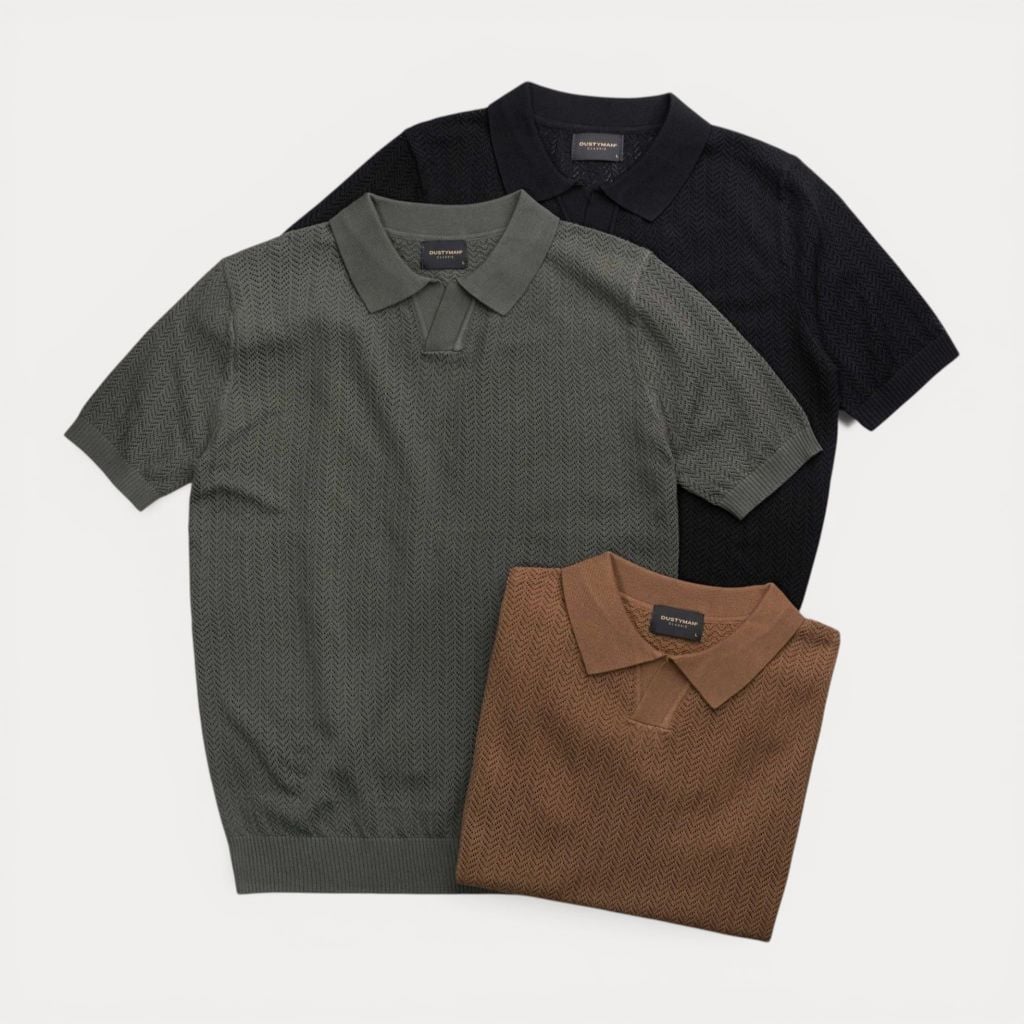 Áo Polo Sợi Dệt Kim Nhãn Dustyman Heritage Regular Fit DK820