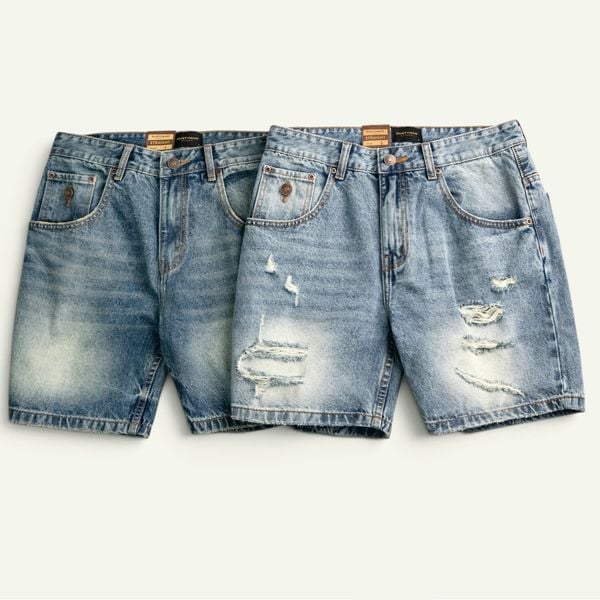  Quần Short Jean Nam Ripped Dustyman SH110 