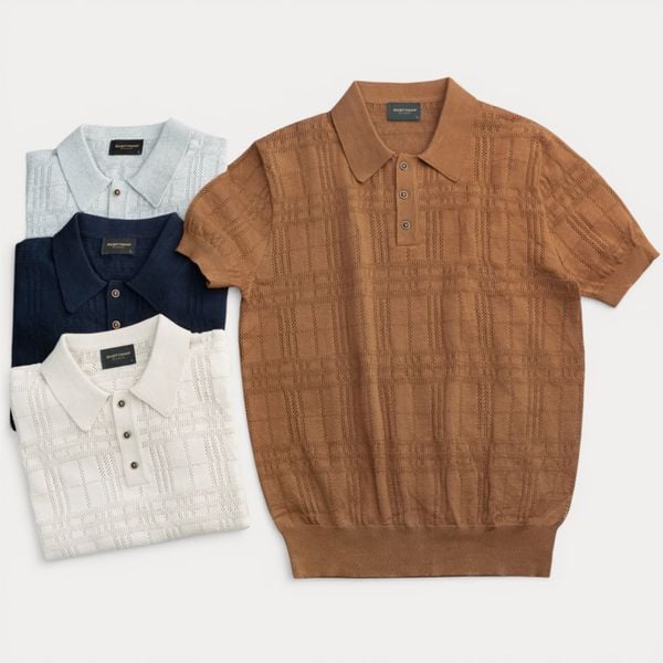  Áo Polo Sợi Dệt Kim Nhãn Dustyman Evan Regular Fit DK822 