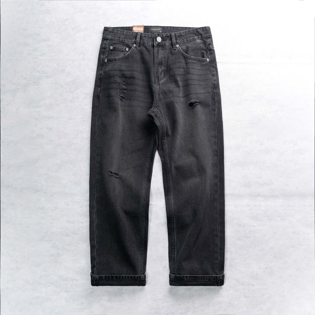 QUẦN JEAN ỐNG ĐỨNG GARN | 602-01 STRAIGHT | ĐEN WASH