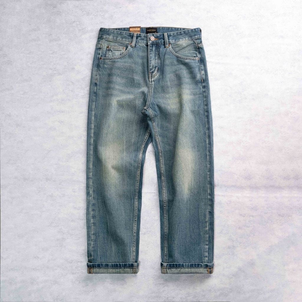 QUẦN JEAN ỐNG ĐỨNG AXEL | 602-08 STRAIGHT | XANH BỤI