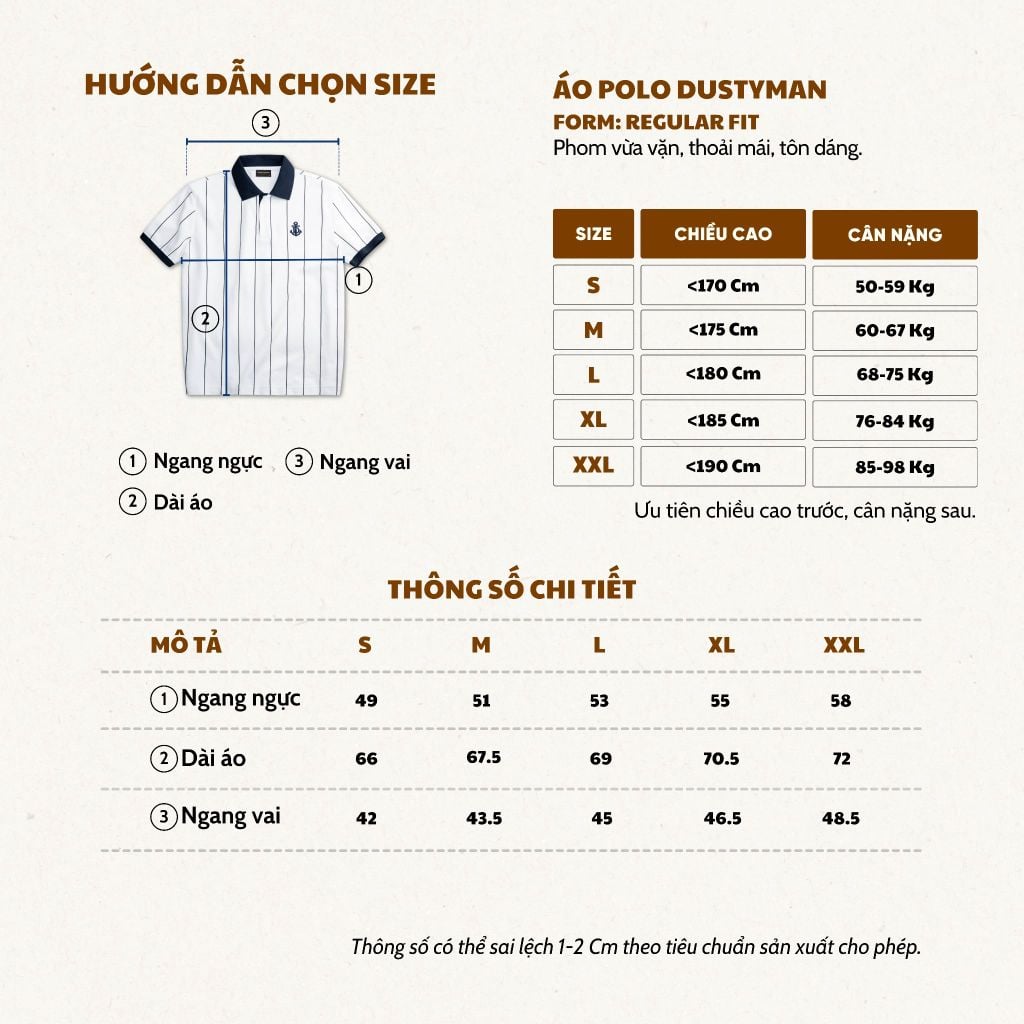 Áo Polo Sọc Nam Sail Dustyman Regular Fit PL101